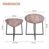 End Table  Round Storage End Bable  Small Round Side Table  Nightstand for Living Room Bedroom Office 50X50X60cm Rustic Brown and Black