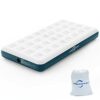 JHUNSWEN Camping Air Mattress, Raised Surface Air Bed with Carry Bag Durable Blow Up Bed Portable Inflatable for Tents Travel Home Guests 330lb M
