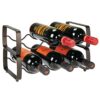mDesign Set of 2 Wine Rack – Stackable Metal Wine Shelf for up to 3 Bottles – Convenient Shelf for Wine Bottles and More – Bronze