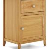 ClickDecor Alcott Single Drawer and Storage Cabinet Modern Side End Accent Bedroom or Living Room 19 Table Width Fully Assembled Light Brown