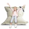 LAZY BAG Original Indoor  Outdoor Beanbag XL 250 litre giant beanbag Junior Beanbag Cushion Armchair for children  adults 160x120 Beige