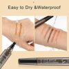 2PCS Eyebrow PenLongLasting BrowWaterproof Eyebrow PencilEyebrow Makeup Natural Professional EyebrowEyebrow Pen with Fork Tip Dark BrownGrey Brow