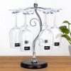FIAMER Countertop Wine Glass Holder Tabletop Stemware Storage Rack Air Drying System Kitchen Bar Storage Rack Desktop Goblet Storage Rack Metal G