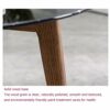 ZWJLIZI Round coffee table transparent tempered glass countertop walnut color solid wood wood grain table base living room sofa table Size  50X45