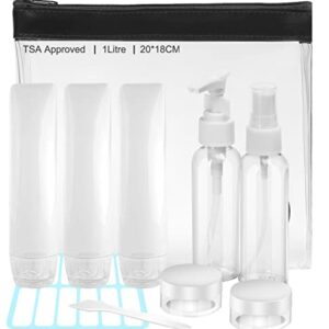 Lamapee Travel Bottles for Toiletries TSA Approved Plastic Travel Containers Set with Clear Toiletries Bag Leak Proof