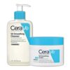 CeraVe SA Smoothing Routine Cleanse  Moisturise Duo For Rough  Bumpy Skin For use on Face  Body Cleanser 236ml and Cream 177ml