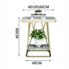 Round Coffee Table Coffee Table White Marble Print Coffee Table with Gold Metal Legs 2 Tier Living Room Side Table for Small Spaces