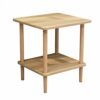 Wood Small CoffeeTable 2 Tiers LivingRoom End Table Modern Industrial Nightstands Round Sofa Side Desk Suitable for LivingroomBedroom Size  50505