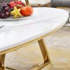 Modern Oval Coffee and Coffee Table White Marble Sofa End Is Used in the Living Room and Lounge