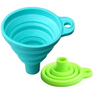pengxiaomei 2 pcs Collapsible Funnel, Silicone Gel Foldable Hopper for Home Kitchen