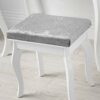 CARME Molly White Dressing Table with Round Mirror Touch LED Lights 3 Drawers Bluetooth Speaker Stool Set Jewellery Makeup Storage Organiser Vani