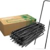 GardenGloss® Landscape Staples Made of Steel non-galvanized (50pcs) - Strong Garden Pegs Stakes for Weed Control Membrane, Netting and Fence - Gr