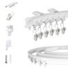 5M Ceiling Curtain Track Flexible Curved Curtain RailBendable Curtain Track for Bay Windows RV Room Divider Curtain Rods80pcs Rollers15pcs Ceilin