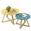Round Coffee Tables Japanese Style Coffee Table Combination Wooden Inlaid Table Set Side Table For Living Room Bedroom Balcony 9 Colors Color  A