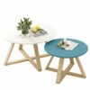 Round Coffee Tables Japanese Style Coffee Table Combination Wooden Inlaid Table Set Side Table For Living Room Bedroom Balcony 9 Colors Color  A