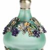 YU FENG Vintage Glass Perfume Bottle with Green Butterfly Empty Refillable Decorative Fragrance Bottle