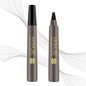 Eyebrow Pen 4 Points Eyebrow Pencil Long Lasting Eyebrow Pen Smudgeproof Eyebrow Pen Dark Brown
