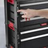 KETER 7 Drawer Trolley Module - Workshop Trolley for Small and Large Tools - Removable Swivel Castors with Brakes, 3 Removable Castors - Locking