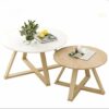 Round Coffee Tables Japanese Style Coffee Table Combination Wooden Inlaid Table Set Side Table For Living Room Bedroom Balcony 9 Colors Color  A