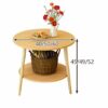 Household Dining Table Scratch Resistant Moisture Proof Small Round Table Living Room Bedroom Double Layer Storage Rack Color  C Size  50  49CM