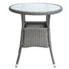 LIYING 4piece Resin Wicker Patio With Round Table Gray Cushion Furniture Set Sofatype Garden Pool Balcony