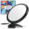 5Inch,20X Magnifying Mirror, Two Sided Mirror, 20X/1X Magnification, Folding Makeup Mirror with Handheld/Stand,Use for Makeup Application, Tweezi