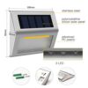 【Cool White】 Solar Fence Lights,Stainless Steel Decorative Lights LED Garden Lights,Waterproof Step Lights Wireless Outdoor Lights for Stair,Wall
