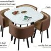 VOMKR Business Dining Table Set SpaceSaving Furniture Dining Table and Chairs Set of 4 Chairs Small Rectangular Wood Table Modern Home Kitchen Li