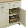Side Table Living Room Sofa Tables Cream Oak Sideboard 2 Door 2 Drawer Storage Cabinet Cupboard Suit for Any Places Such As Living Room Bedroom f