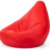 Bean Bag Bazaar High Back Chair and Footstool Combo 65cm x 87cm  Indoor Outdoor Water Resistant BeanBag Grey
