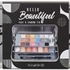 The Color Workshop  New Hello Beautiful  Fashion Tin Case with Cantilever Trays  Complete Professional Makeup Kit for Eyes and Face  Makeup Gift