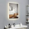 furduzz IL-02-70 Bathroom LED Mirror, 700x500mm Illuminated Backlit Bathroom Mirror with LED Light,Wall Mounted Vanity Mirror with 3 Color Light