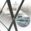 SUNMER Bistro Table and Chairs Set of 3 Metal Foldable Garden Patio Balcony Dining Furniture Set  Grey