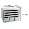 Exacompta - Ref 306740D - Store-Box Office Plus - 6 Drawer Set - 270 x 355 x 271mm in Size, 3 A4+ Drawers + 3 Accessory Drawers, Stackable, Open