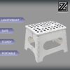 ZYBUX - 11" Folding Step Stool | Lightweight Plastic - Foldable Step Stool Non Slip Stools for Bathroom Bedroom Kitchen Steps Fold Away | Indoor