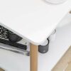 Wood Small CoffeeTable 2 Tiers LivingRoom End Table Modern Industrial Nightstands Round Sofa Side Desk Suitable for LivingroomBedroom Size  50505