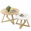 Round Coffee Tables Japanese Style Coffee Table Combination Wooden Inlaid Table Set Side Table For Living Room Bedroom Balcony 9 Colors Color  A