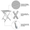 WOLTU Aluminium Folding Table Camping Table Balcony Table Garden Table Foldable Aluminium 50.5 x 47 x 59.5 cm (L x W x H) Side Table for Garden,