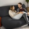 Yogibo Double Oversized Bean Bag Chair Beanbag Bed with a Washable Outer Cover Cozy Sofa for Gaming Reading and Relaxing Filled with Soft Mini Be
