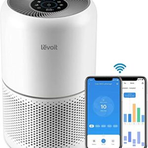 LEVOIT Smart Air Purifier for Home Bedroom, H13 HEPA Air Filter with Real Time Air Quality Sensor, Removes 99.97% Pollen Allergies Dust Odours, A