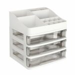 Make Up Organiser Storage Drawers ELUCHANG Large Cosmetic Organisers with 13 Compartments 3 Drawers Separate Top Dressing Table Dustproof Waterpr