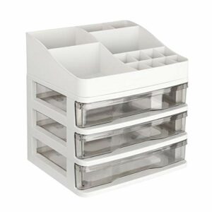 Make Up Organiser Storage Drawers ELUCHANG Large Cosmetic Organisers with 13 Compartments 3 Drawers Separate Top Dressing Table Dustproof Waterpr