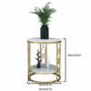 Round Coffee TableEnd Table Side Table Double Layer Marble Wrought Iron Coffee Table Corner Tablefor Living Room Bedroom Balcony Size  50cm19.7in