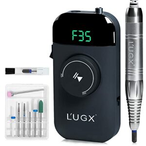 LUGX Professional Brushless Nail Drill Machine 35000RPM Rechargeable Cordless Nail Drill Portable Electrical File for Acrylic Gel Manicure Pedicu