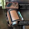 GLOCHYRA Armchair Caddy Remote holder for Recliners Armrest Organizer PU Leather - 5 Pockets Chair Caddy for phone, magazine with Detachable Arm