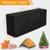 Errum Garden Furniture Cushion Storage Bag, 200x75x60cm Heavy Duty Rip Proof 420D Oxford Fabric Waterproof Christmas Tree Storage Bag with Handle
