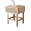Aitao Nightstands Set of 2 with Rattan Drawer Modern Night Stand for Bedrooms Wooden Bedside Table Side Table for Small Place Living Room and Bed