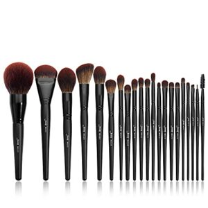 Jessup Make Up Brush Set Professional 21Pcs Black Complete CollectionSynthetic HairPowder Blending Foundation Highlight Contour Concealer Eyeshad