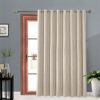 Melodieux Elegant Cotton Wide Blackout Curtain for Sliding Glass Door Living Room Divider Grommet Drapes 100 by 84 Inch Beige 1 Panel