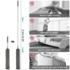 Jetcloud Gap Dust Cleaner Retractable 2.5meter Microfiber Gap Dust Brush Flexible Long Handle Flat Gap Duster with Extendable Pole 2 Cloth Cover